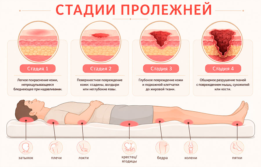 Лечение пролежней на дому с перевязками и физкультурой